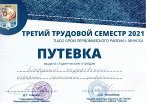 Путевка в III трудовой семестр 2021