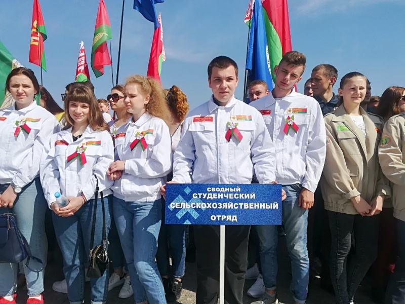 Лидеры студотрядовского движения БГАТУ (в центре Бурак Дмитрий, гр. 7мпт АМФ) )